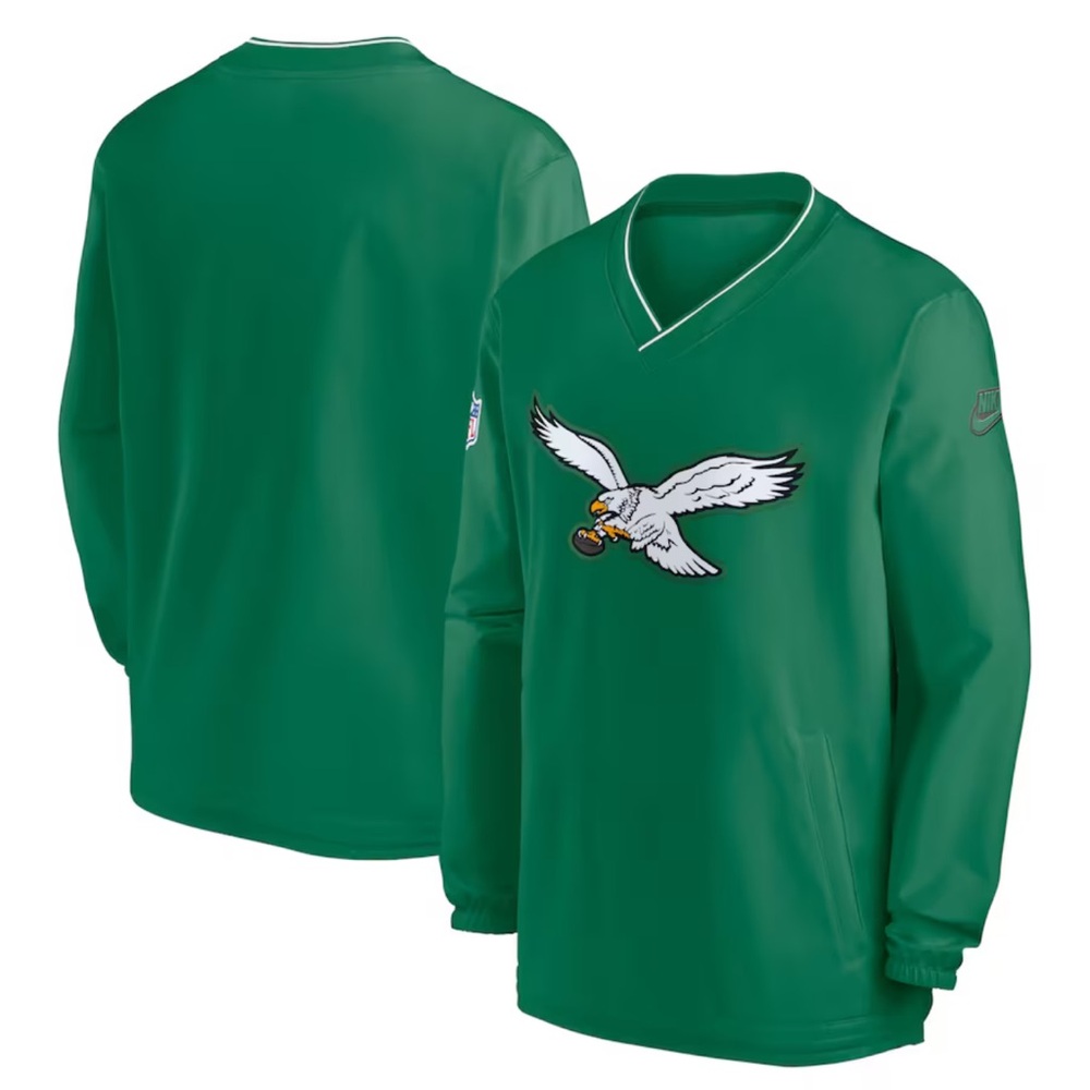 Philadelphia Eagles Nike Kelly Green Sideline Throwback Logo Windbreaker XXL